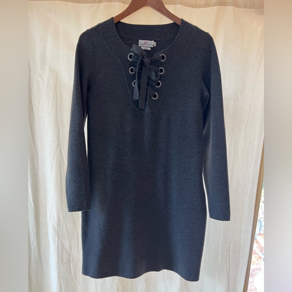 Vineyard Vines merino wool lace up dress